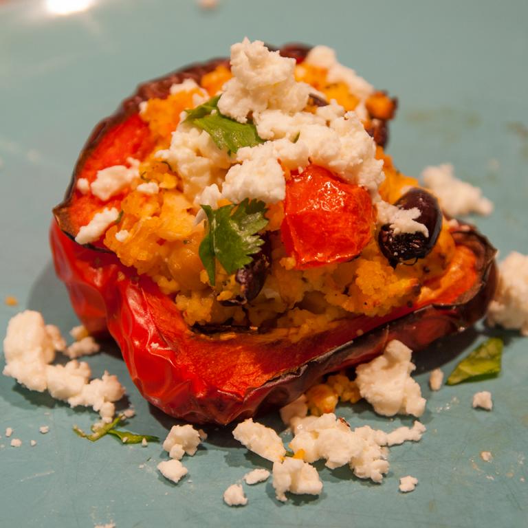 Peppers With Couscous Chickpeas Tomatoes Olives And Feta Paprika Mit Couscous Kichererbsen Tomaten Oliven Und Feta English Deutsch Sundaykitchen